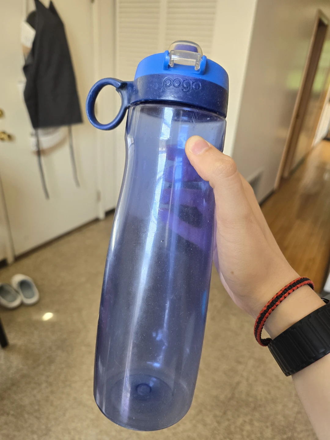 Pogo Blue Water Bottle with Carry Loop