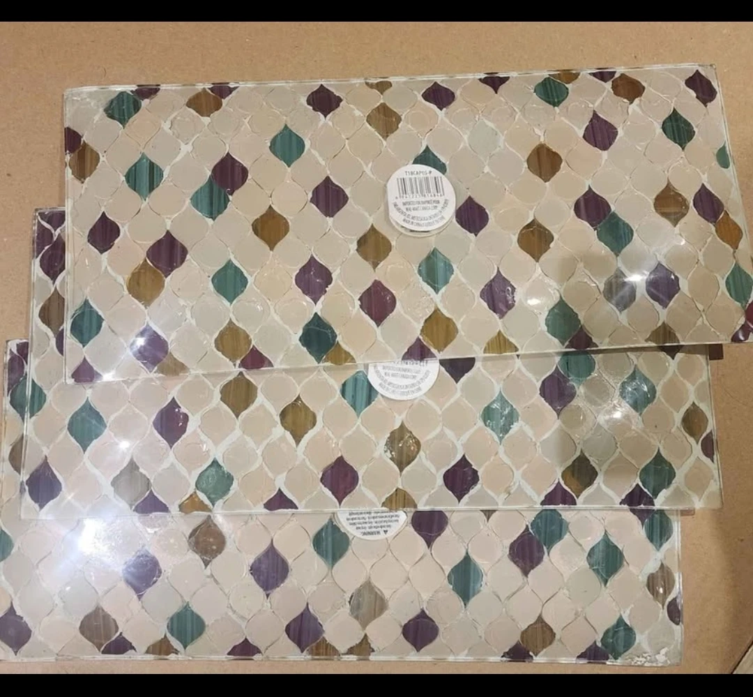 Decorative Glass Coasters - Set of 3