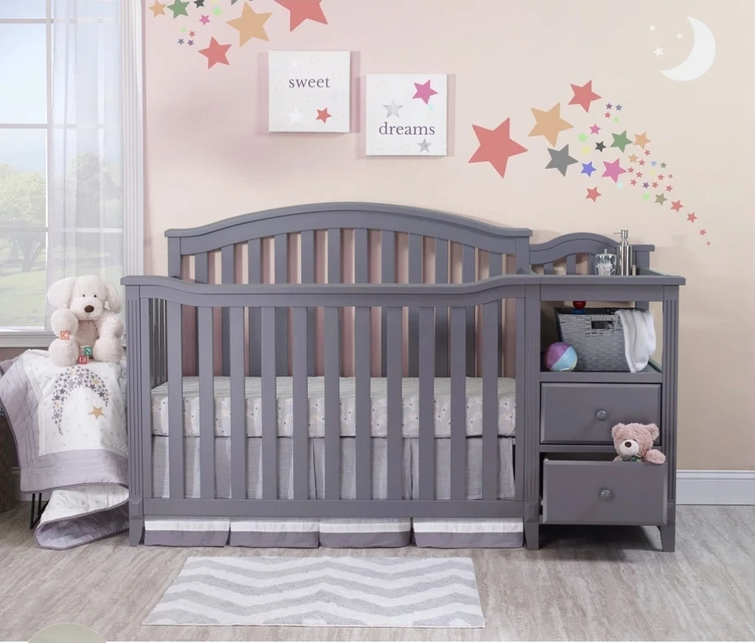 Sorelle Berkley 4-in-1 Convertible Crib in Grey