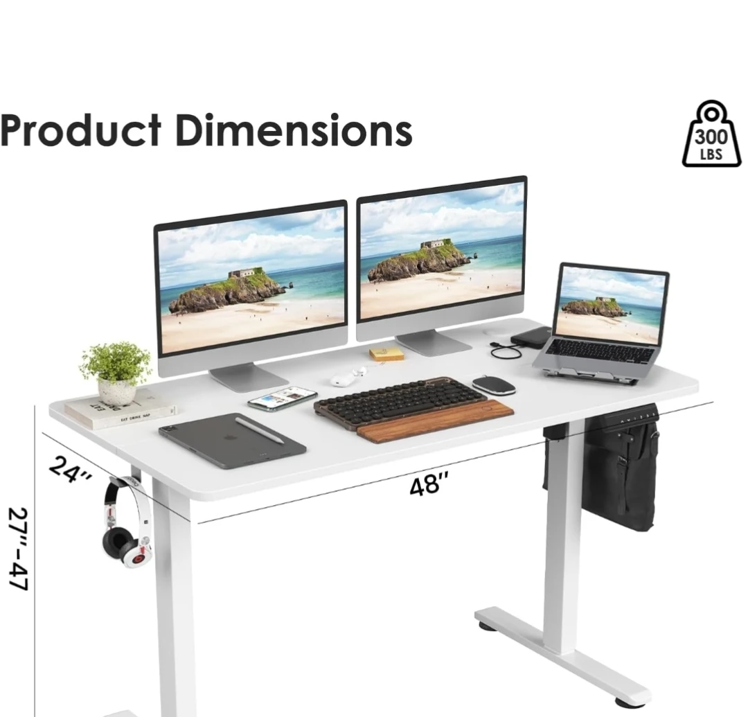Adjustable Standing Desk - White - photo 3