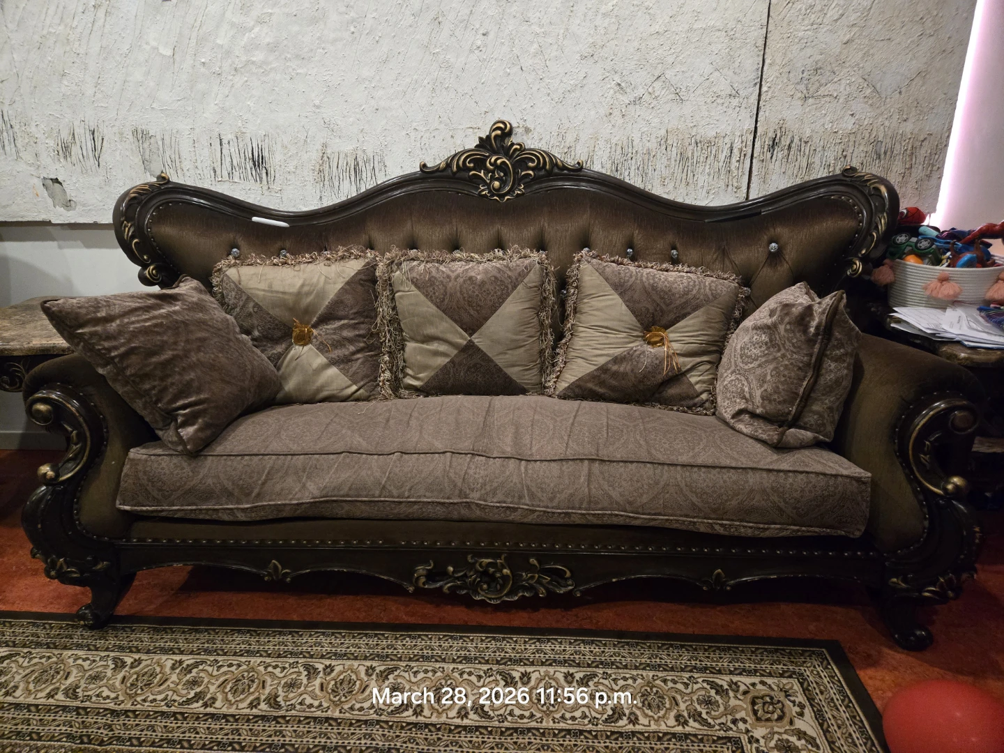 Brown Sofa with Pillows
