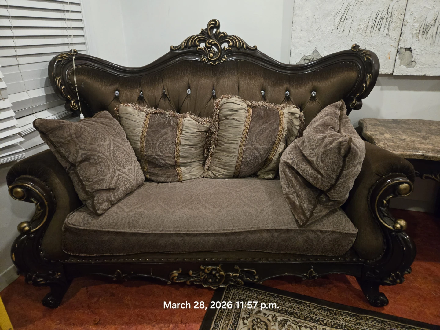 Brown Sofa with Pillows - photo 2