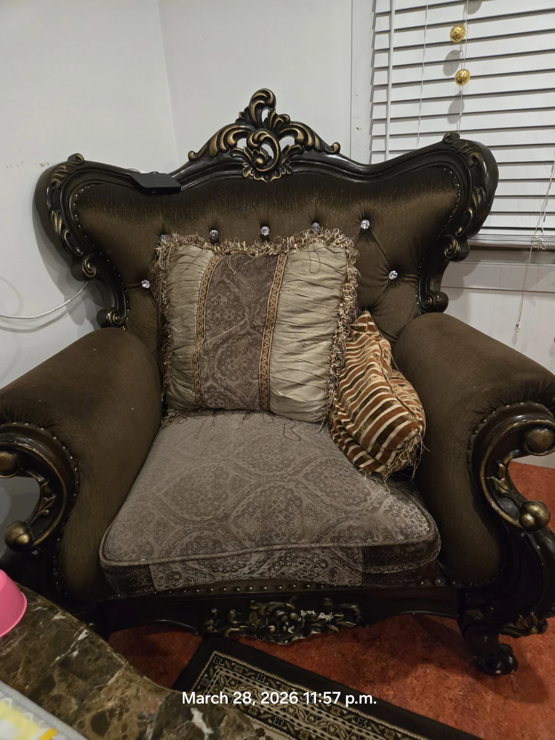 Brown Sofa with Pillows - photo 3