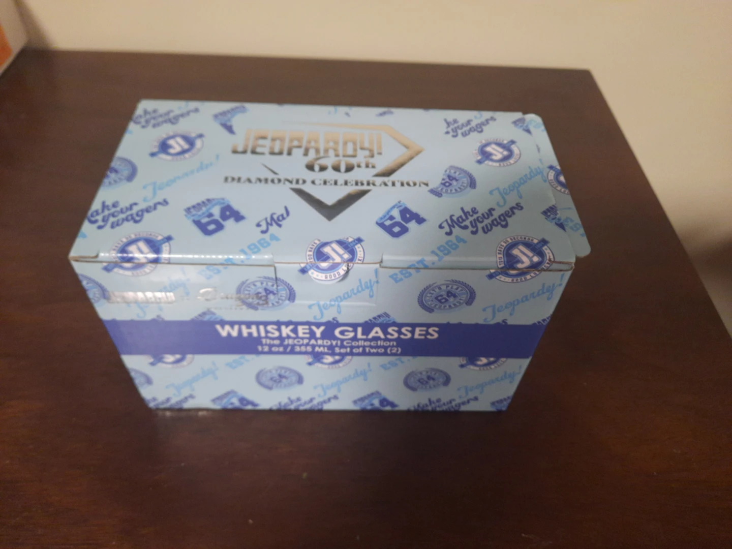 Jeopardy! 60th Diamond Celebration Whiskey Glasses - Set of Two