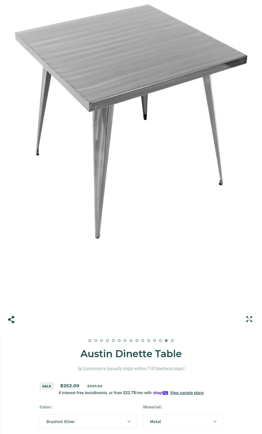 Square dining table - photo 5