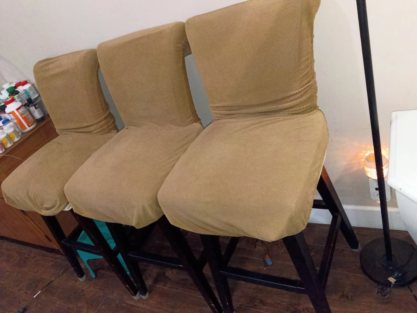 Set of 3 Tan Bar Stools - photo 2