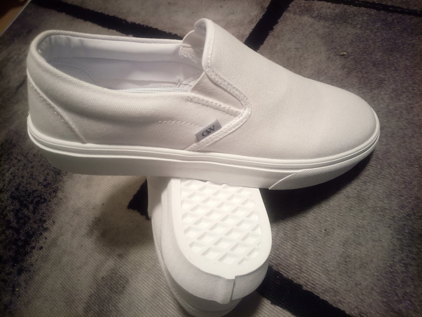 G-WEST White Canvas Slip-On Sneakers - Size US 12 - photo 2