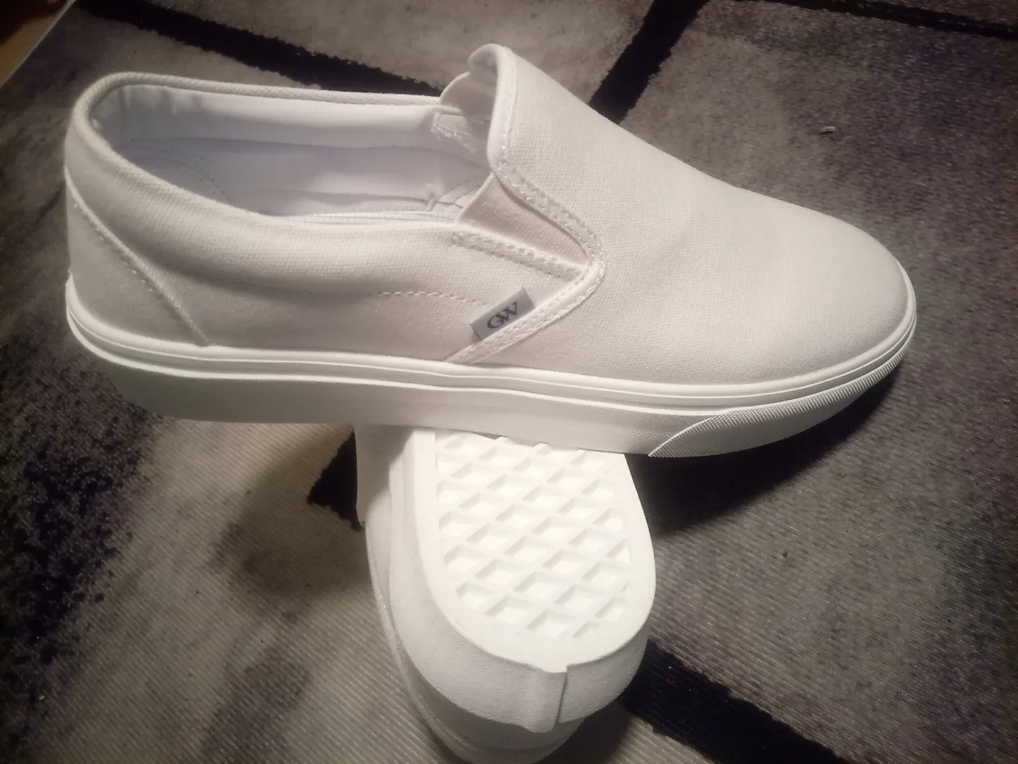 G-WEST White Canvas Slip-On Sneakers - Size US 12 - photo 2