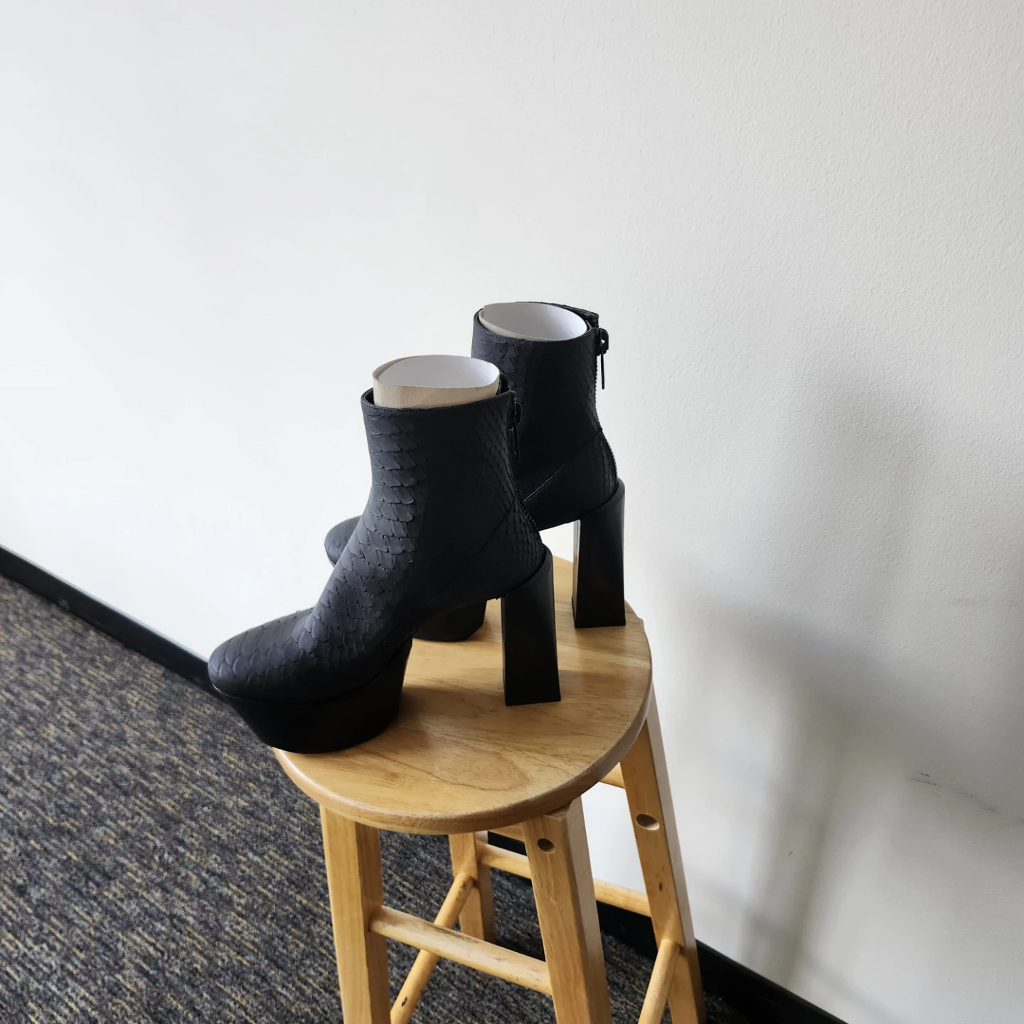 HAIKI Black Platform Chunky Heel Boots - photo 4