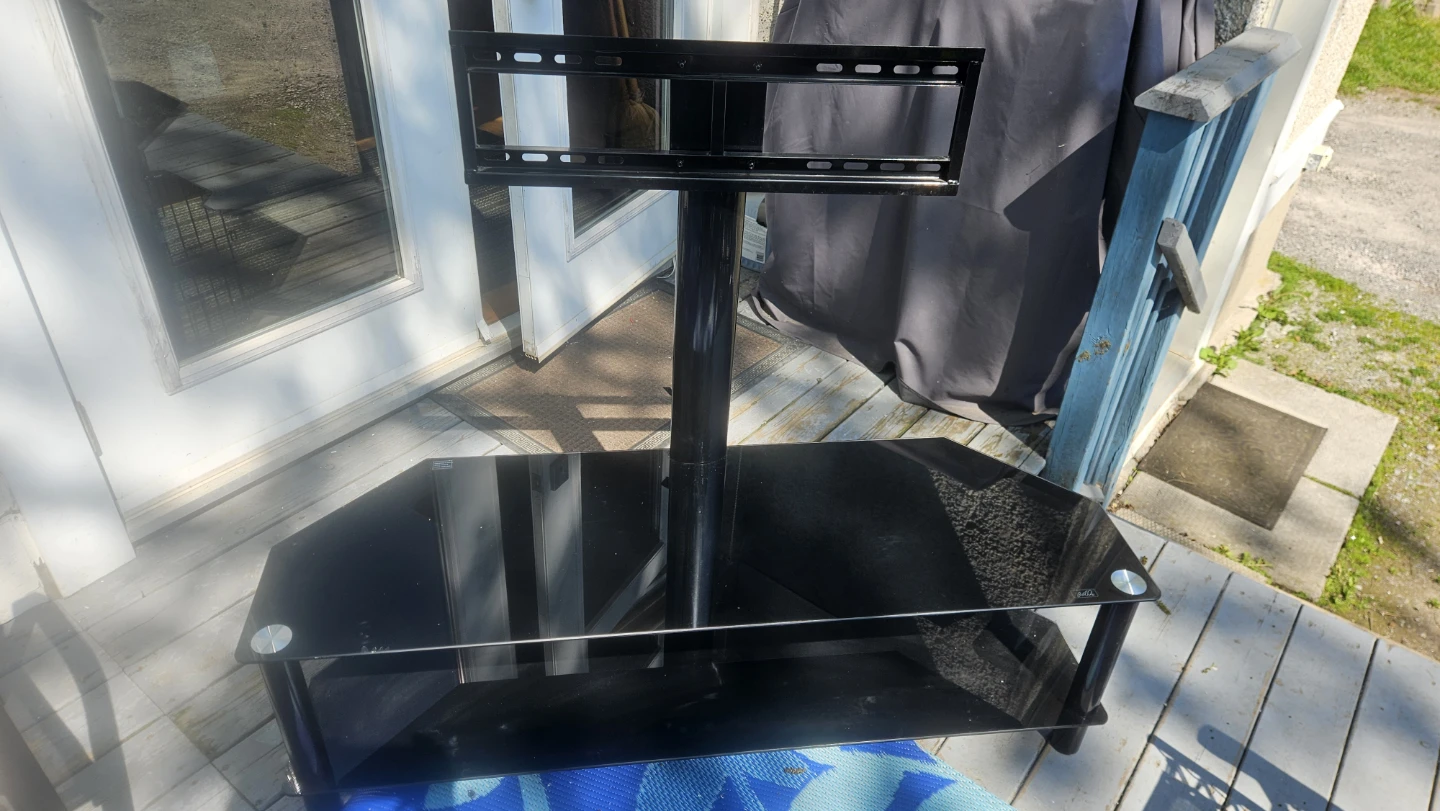 Black Glass TV Stand with Mount - photo 2