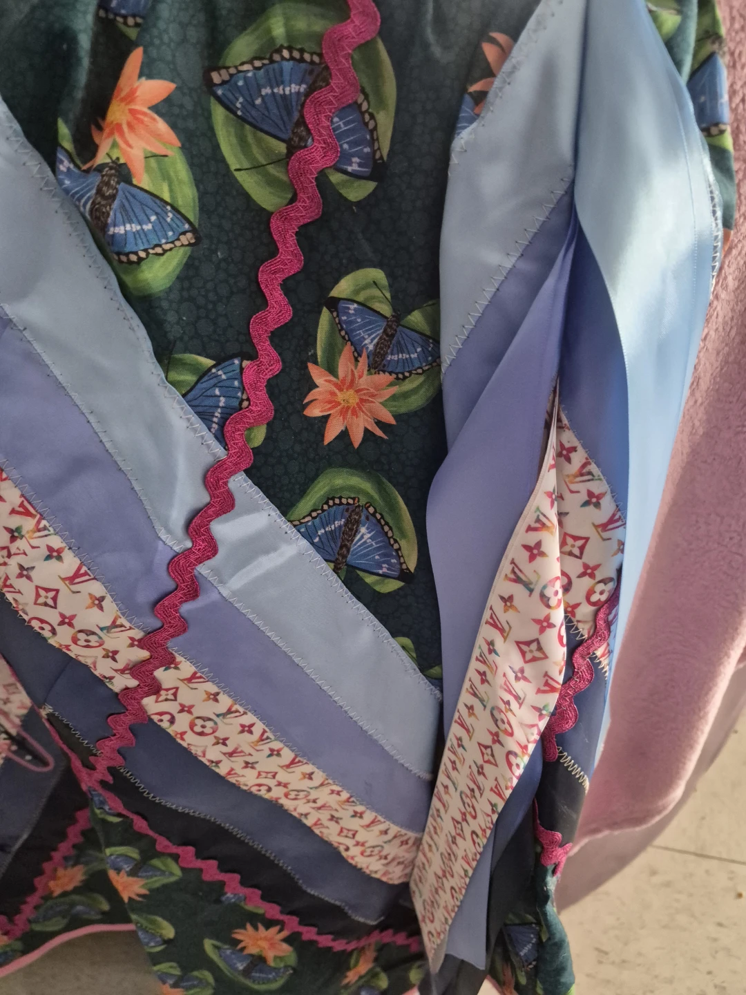 Handmade Ribbon Skirt with Butterfly and Dragonfly Design - photo 3