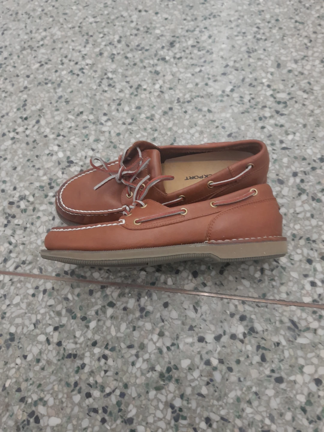 Rockport Brown Leather Boat Shoes Men's Size 10