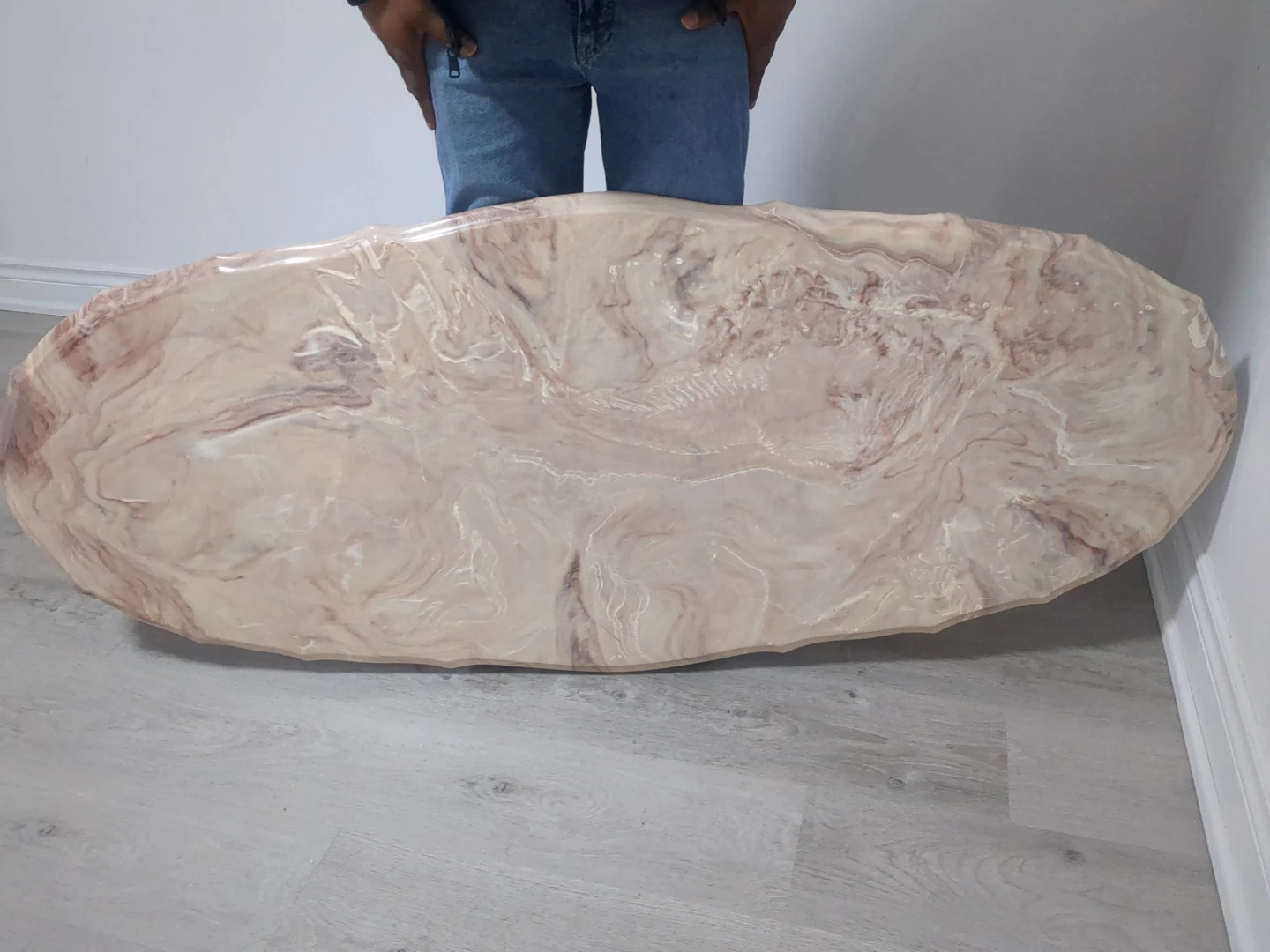 Custom Oval Marble Top Coffee Table - photo 2