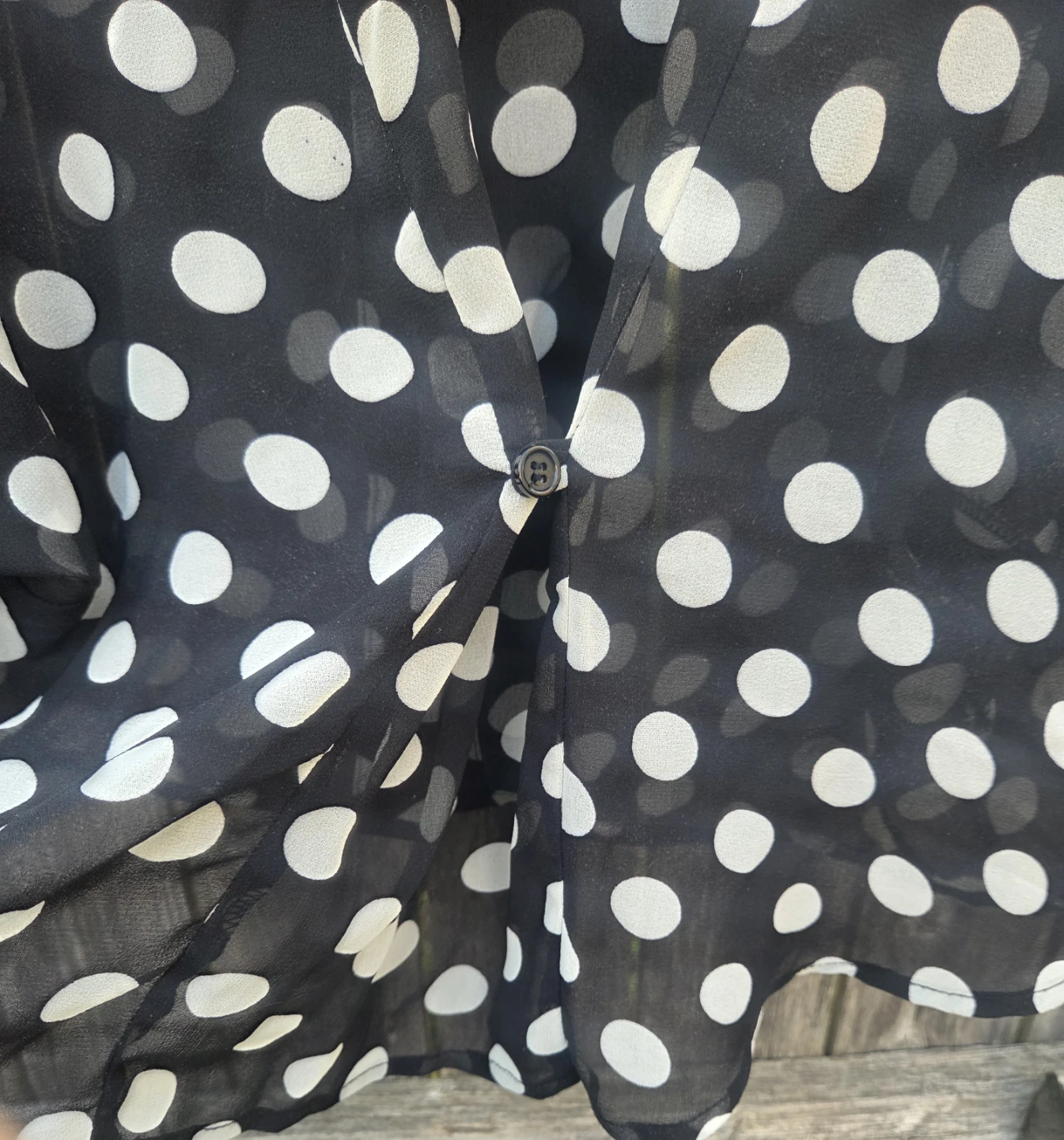 Black and White Polka Dot Blouse - Size L - photo 4
