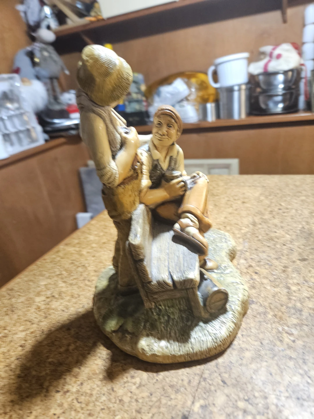 Vintage Two Men Sitting on Bench Figurine - photo 4
