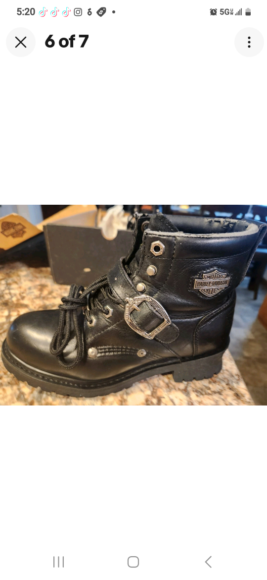 Harley-Davidson Black Leather Motorcycle Boots