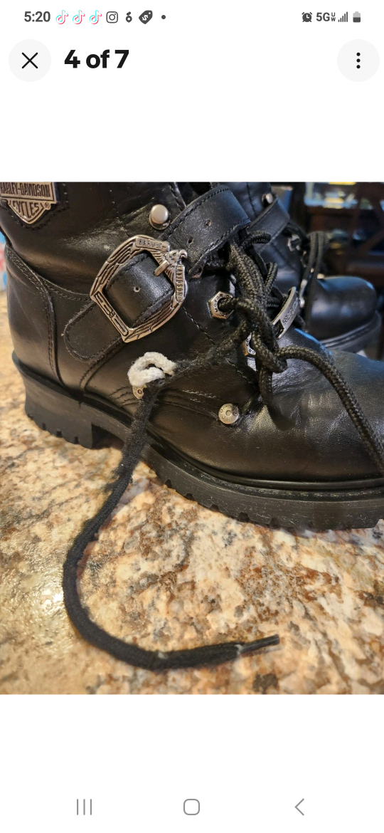 Harley-Davidson Black Leather Motorcycle Boots - photo 2