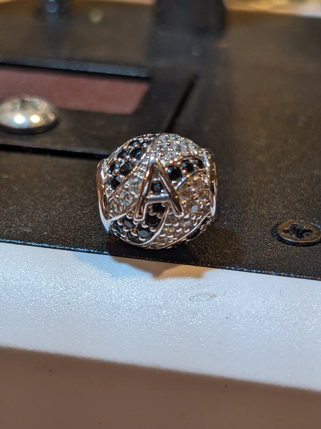 Sterling Silver Charm Bead with 'A'