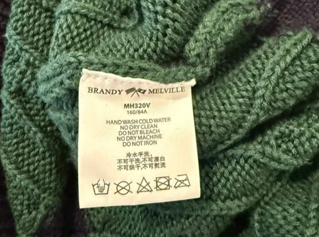 Brandy Melville Green & Navy Striped Sweater - photo 2