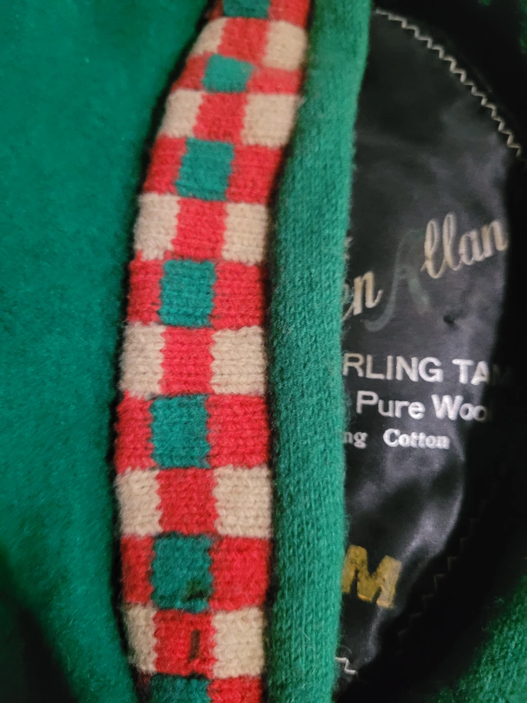 Glen Allan Curling Tam Hat - Green Wool - Size M - photo 3