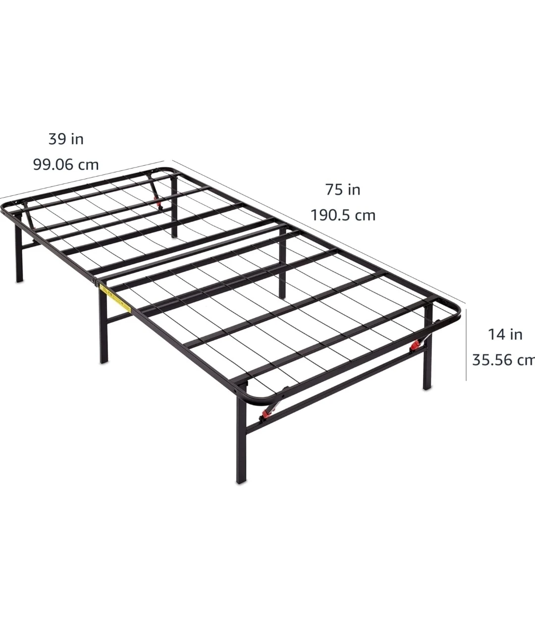 Foldable Metal Bed Frame - Twin Size