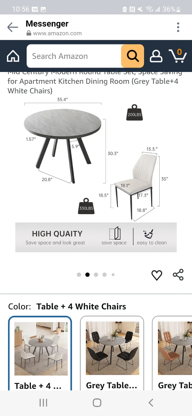 Round Dining Table with 4 chairs. - photo 5