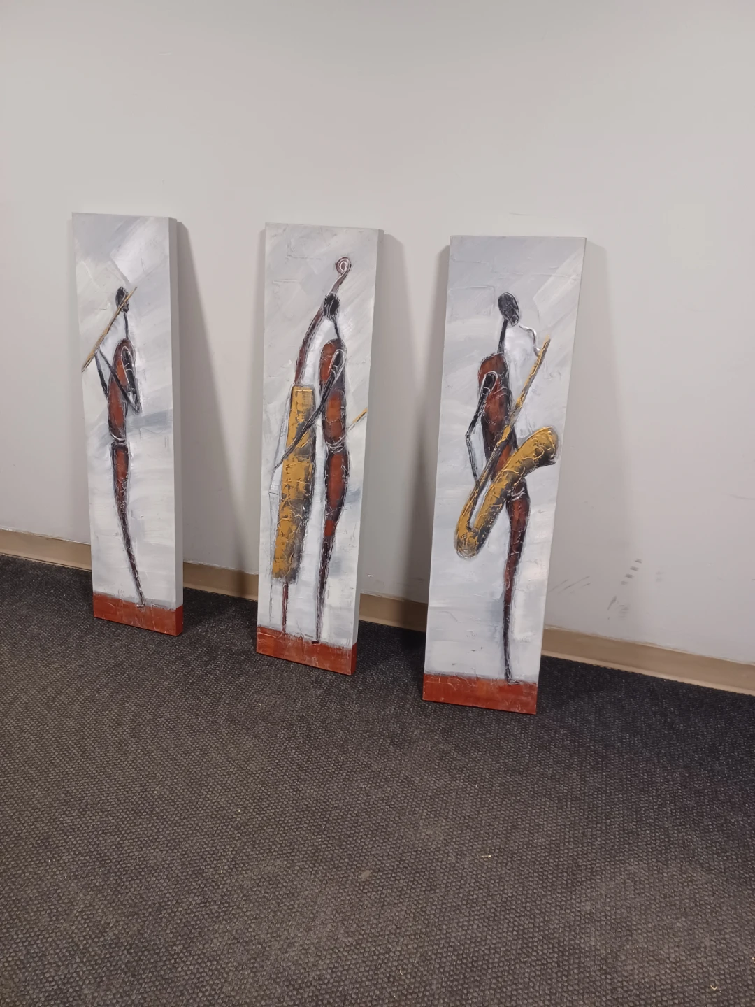 Triptych Wall Art - African Musicians - photo 2