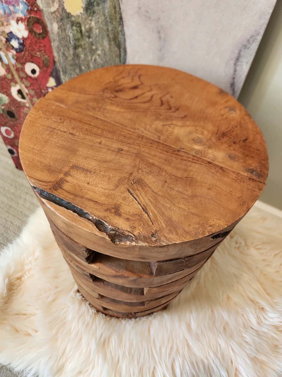 Indonesian teak Accent Table OR Stool - photo 5
