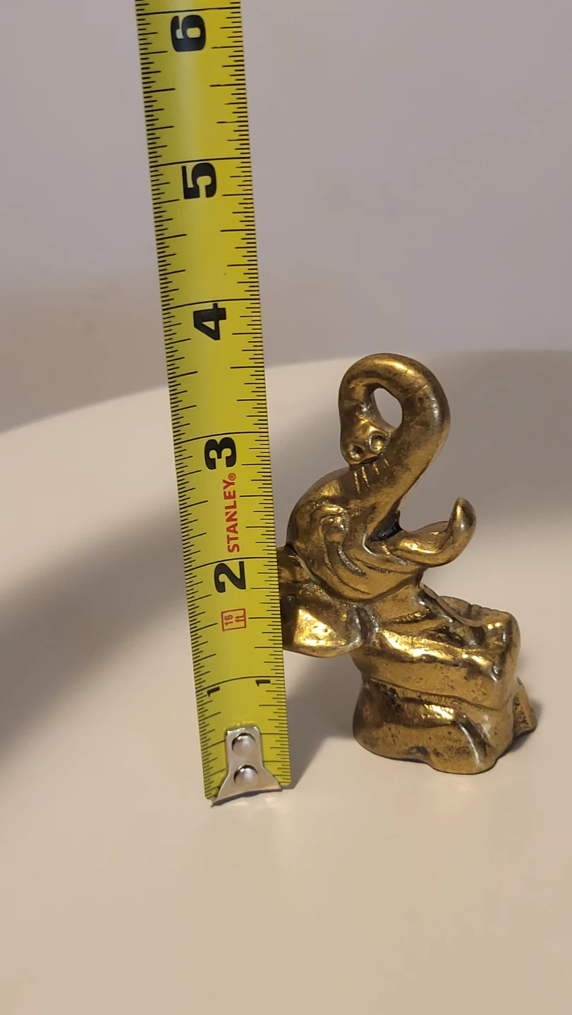 Small Brass Elephant Figurine - photo 2