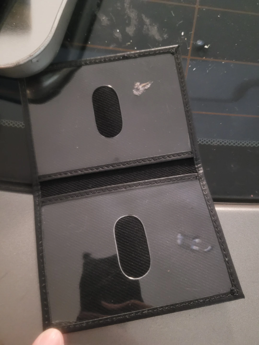 Black Faux Leather Bi-Fold Card Holder
