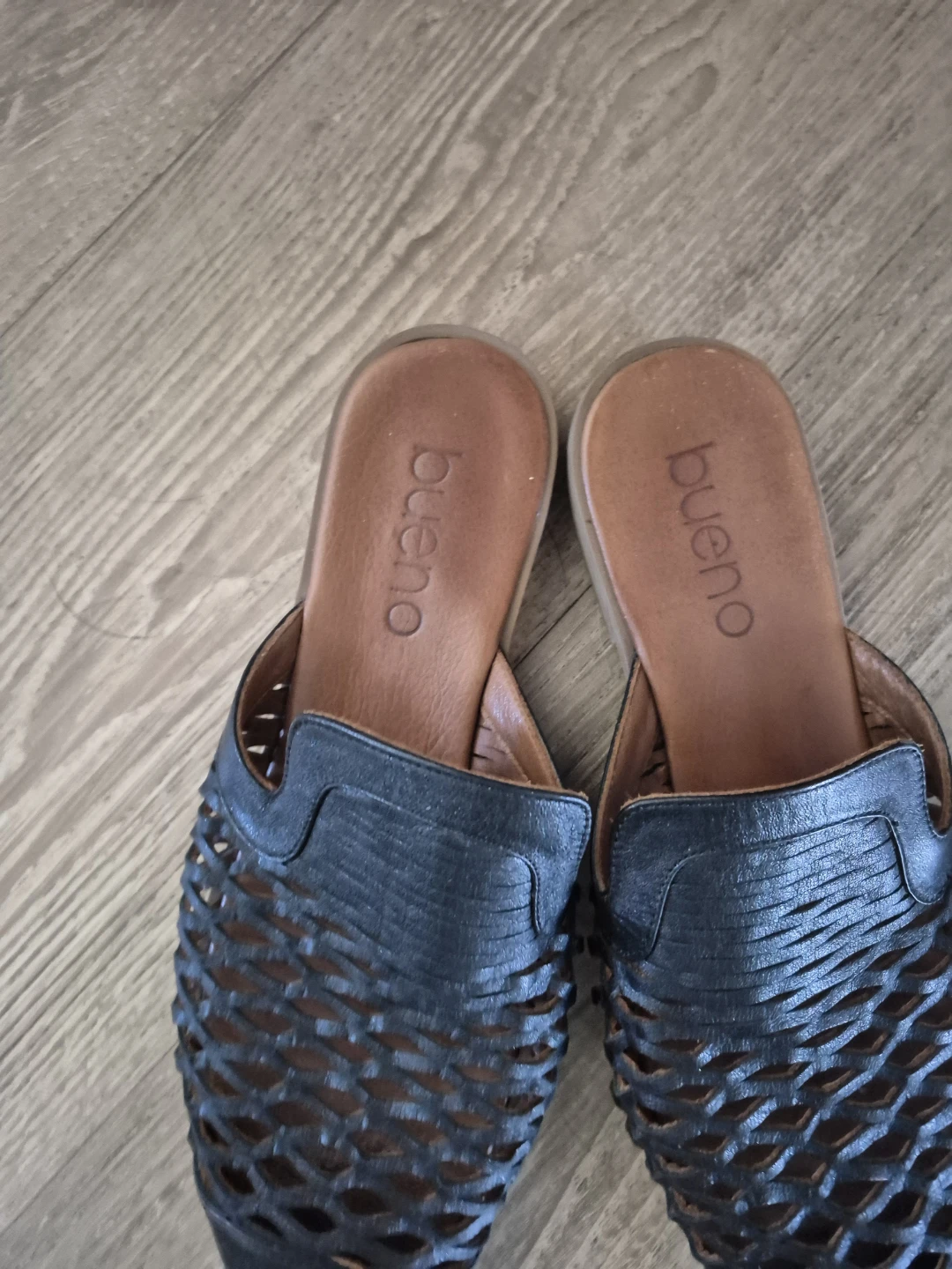 Bueno Black Woven Mules Size 39 - photo 2