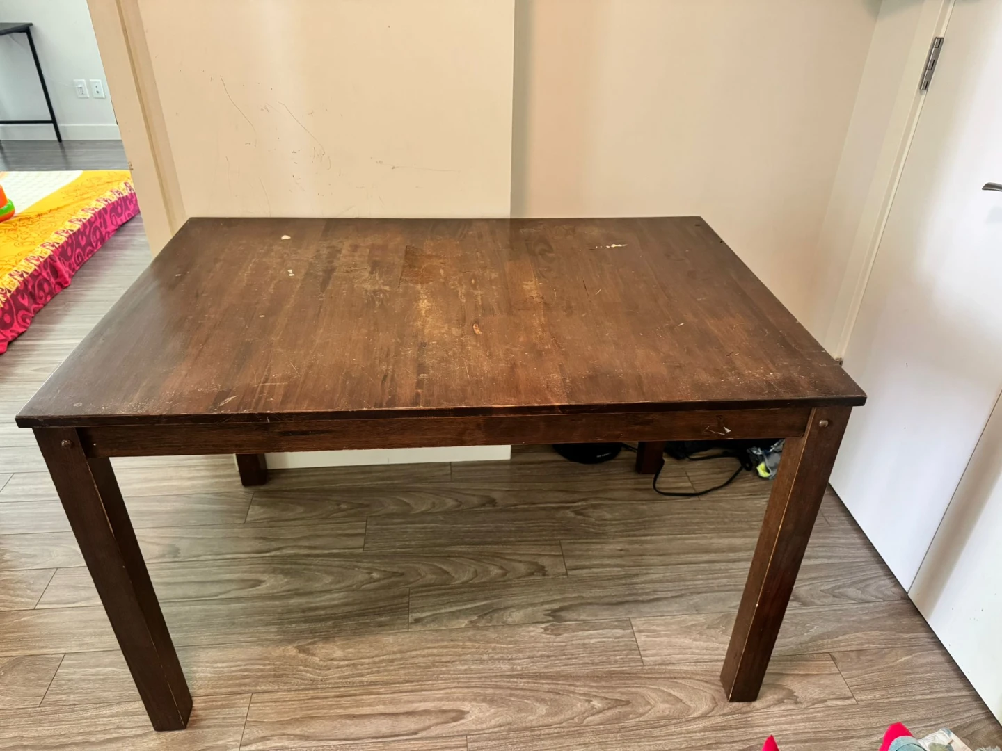 Wooden Drop-Leaf Dining Table. Antique
