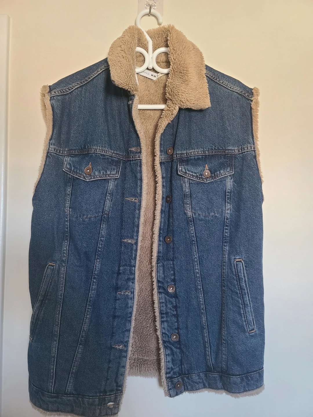 Denim Sherpa Lined Vest