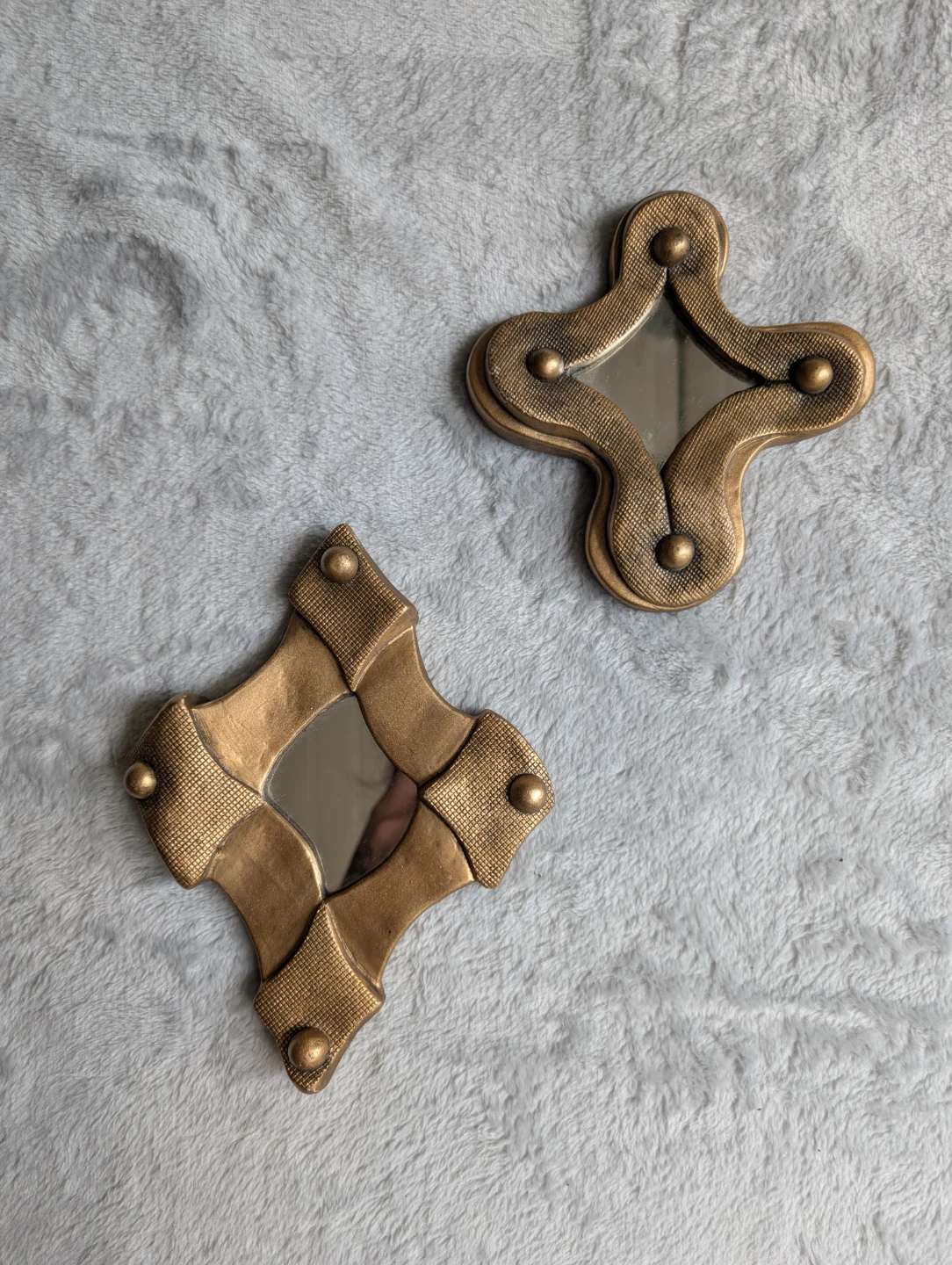 Hand signed Resin Art Decorative Wall Mirrors (Set of 2)