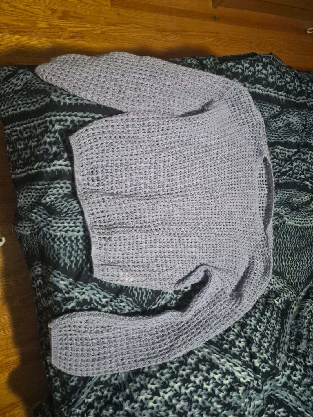 Lavender Cropped Knit Sweater