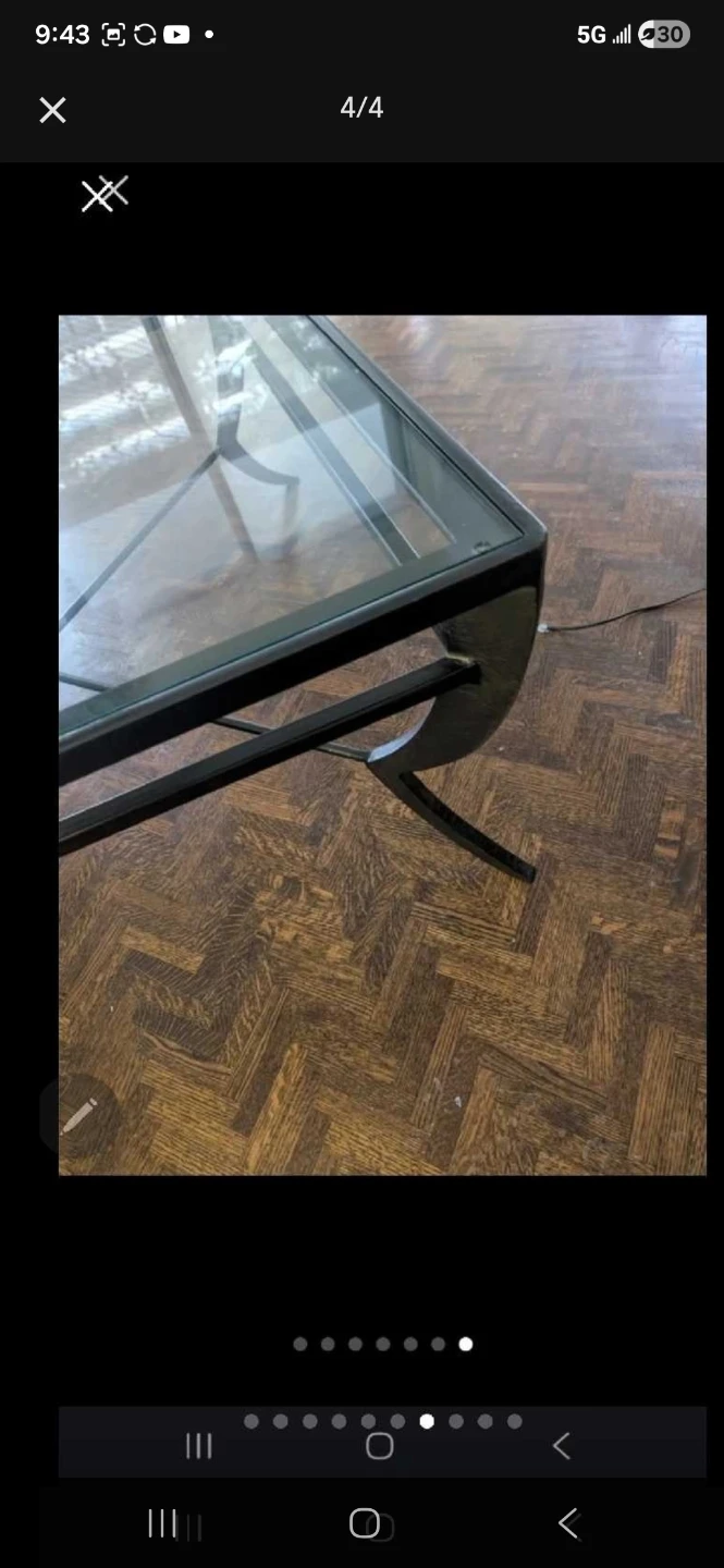 Glass Top Coffee Table with Metal Frame - photo 4