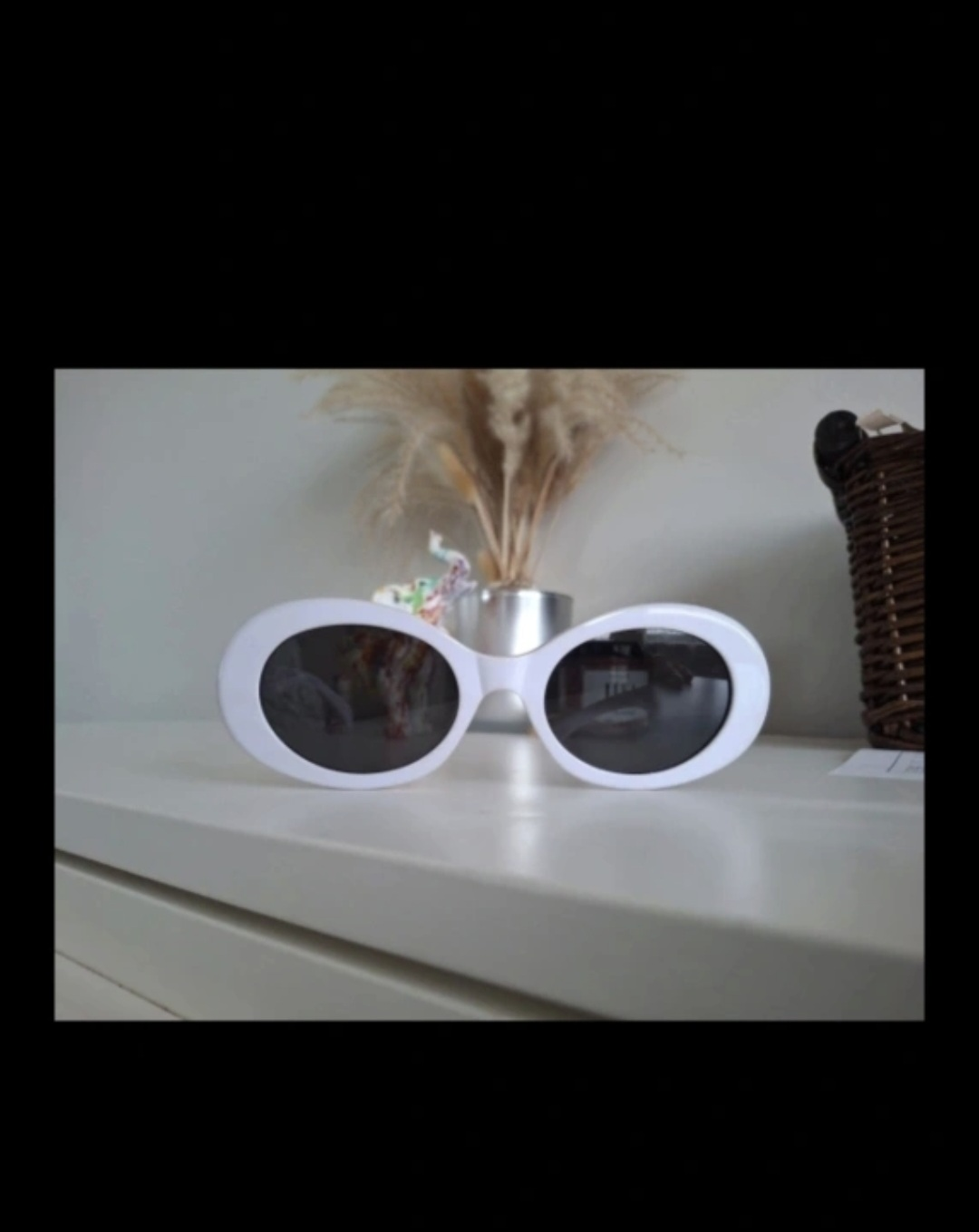 Celine Paris White Oval Sunglasses