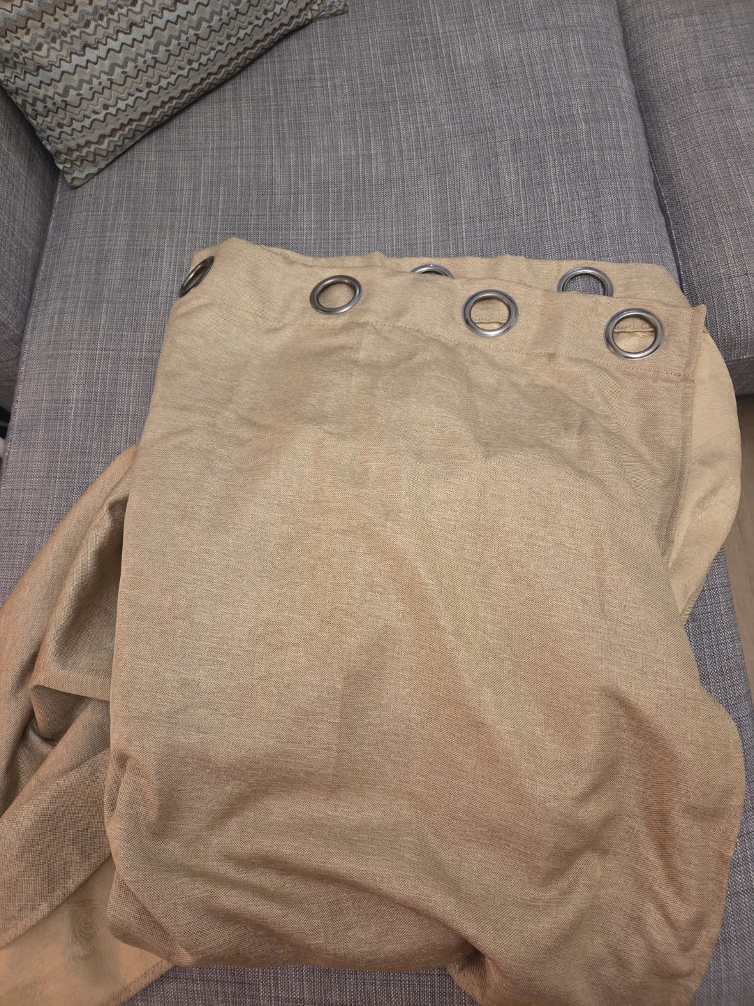 Tan Grommet Curtains (Pair)