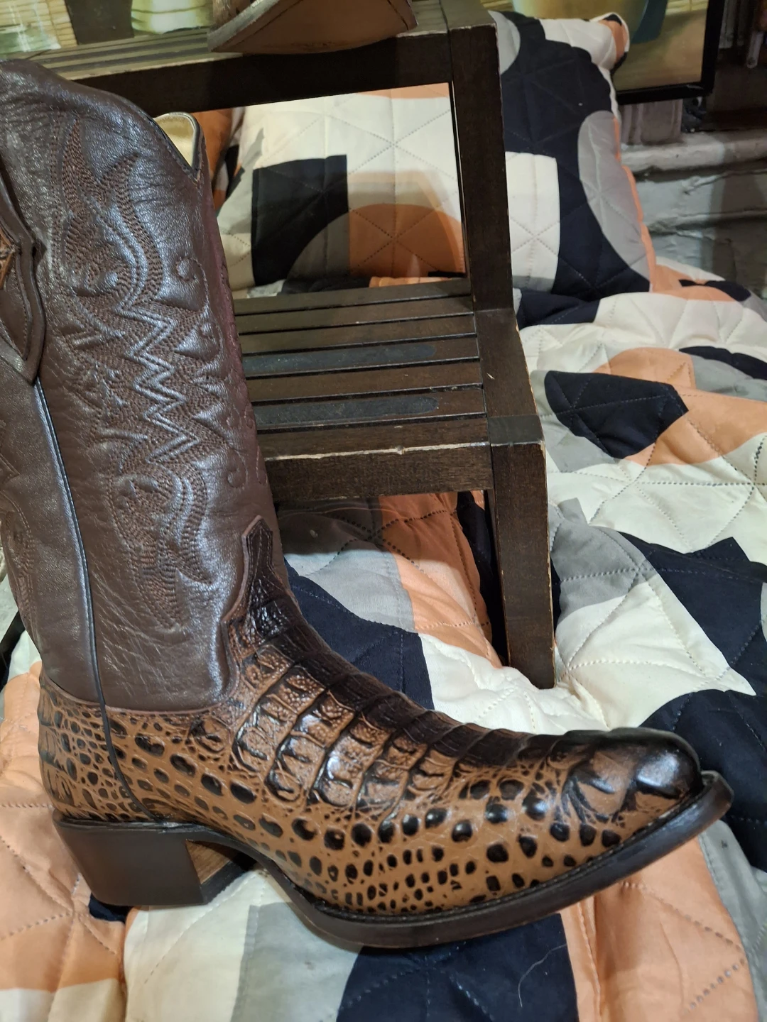 Soto Boots Brown Crocodile Print Cowboy Boots - photo 2