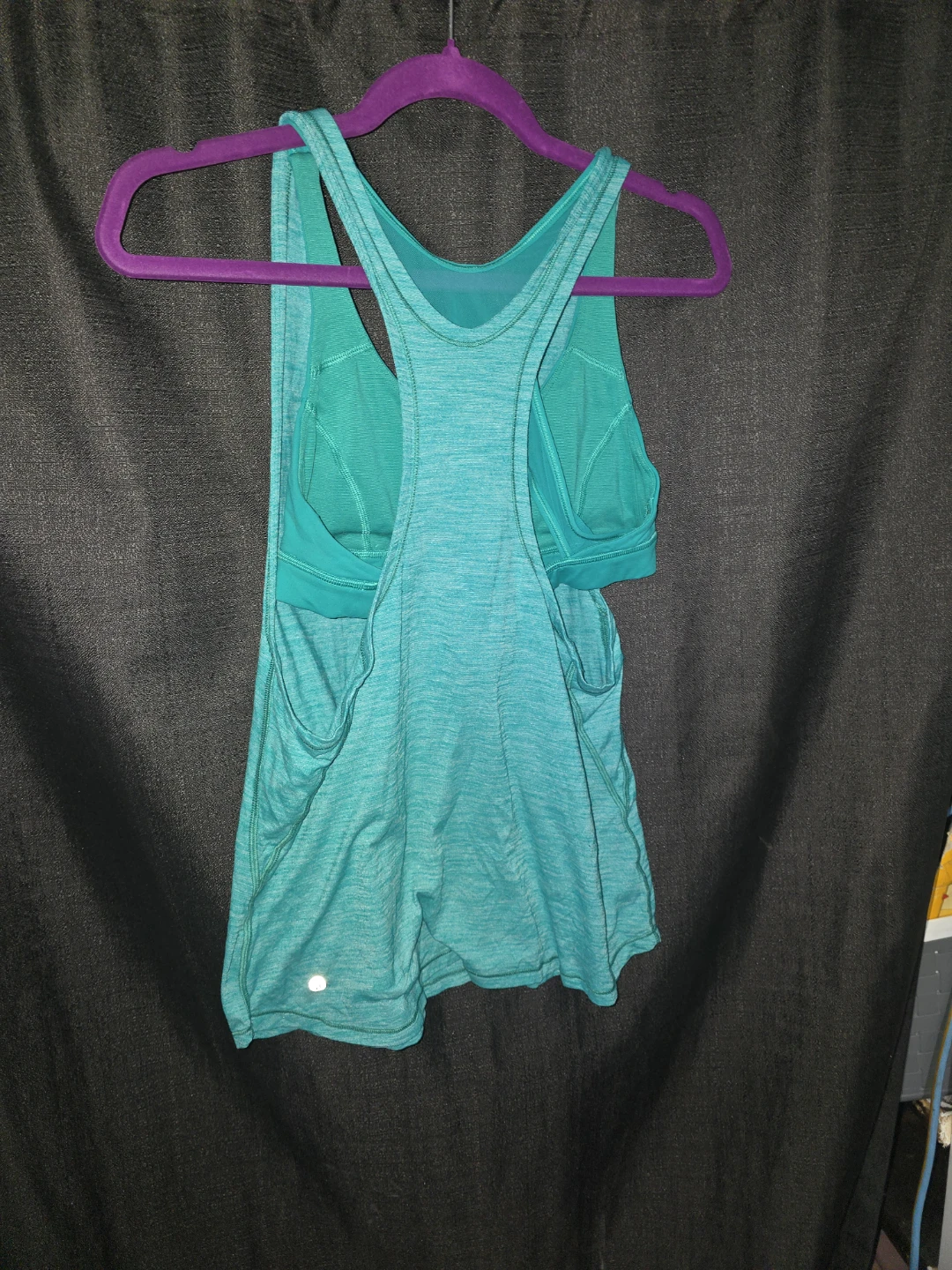 Teal Racerback Tank Top with Built-in Bra - photo 2