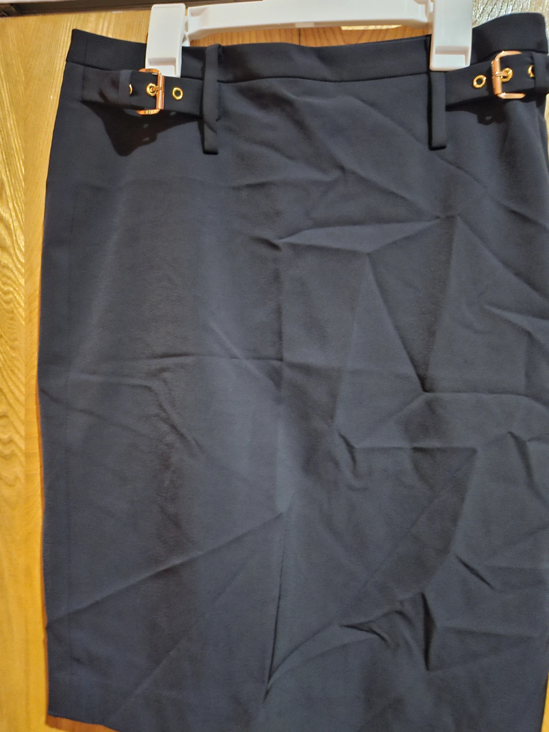 Michael Kors Black Pencil Skirt with Buckle Detail