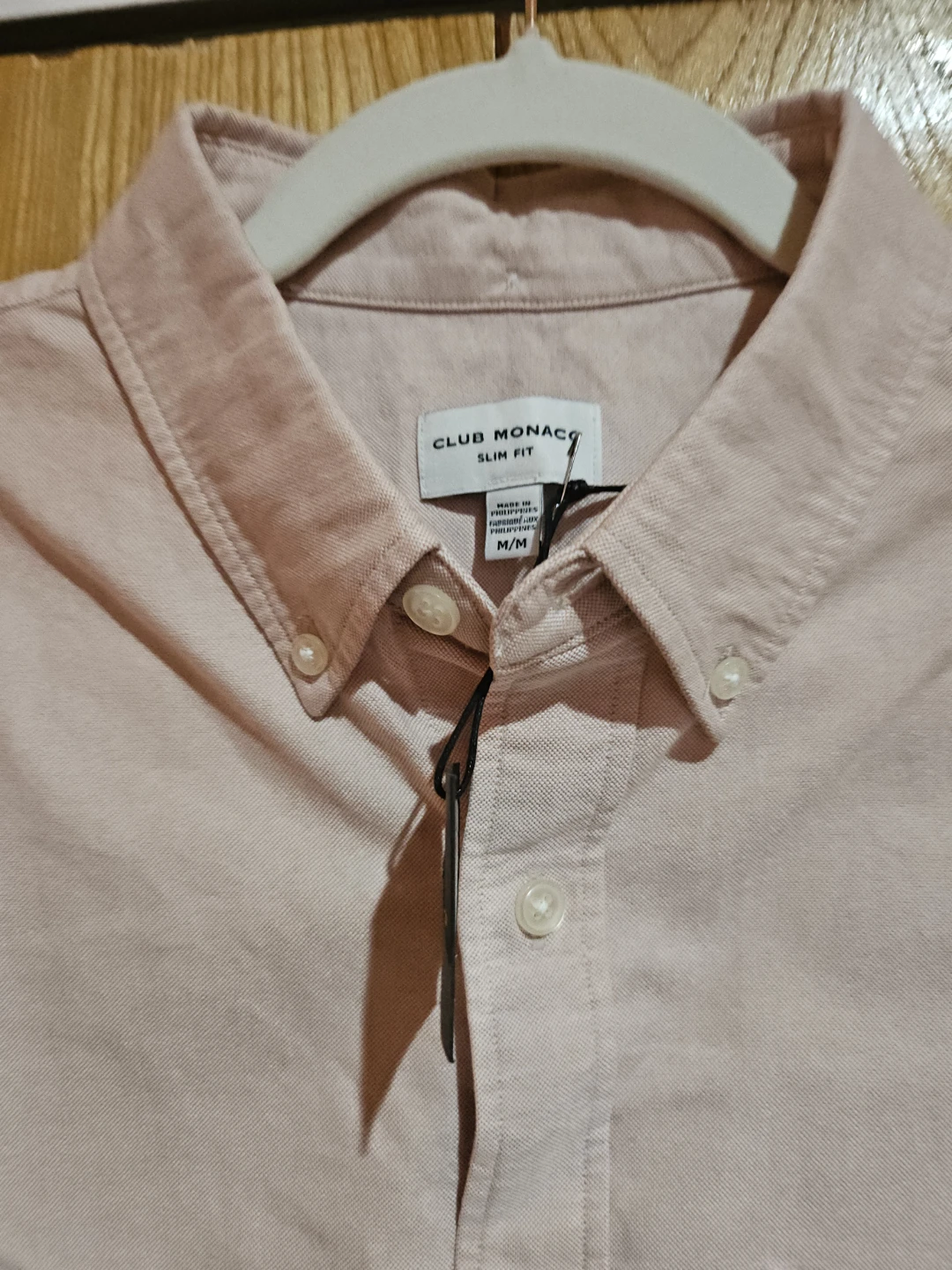 Club Monaco Slim Fit Short Sleeve Button Down Shirt - Pink M/M - photo 3