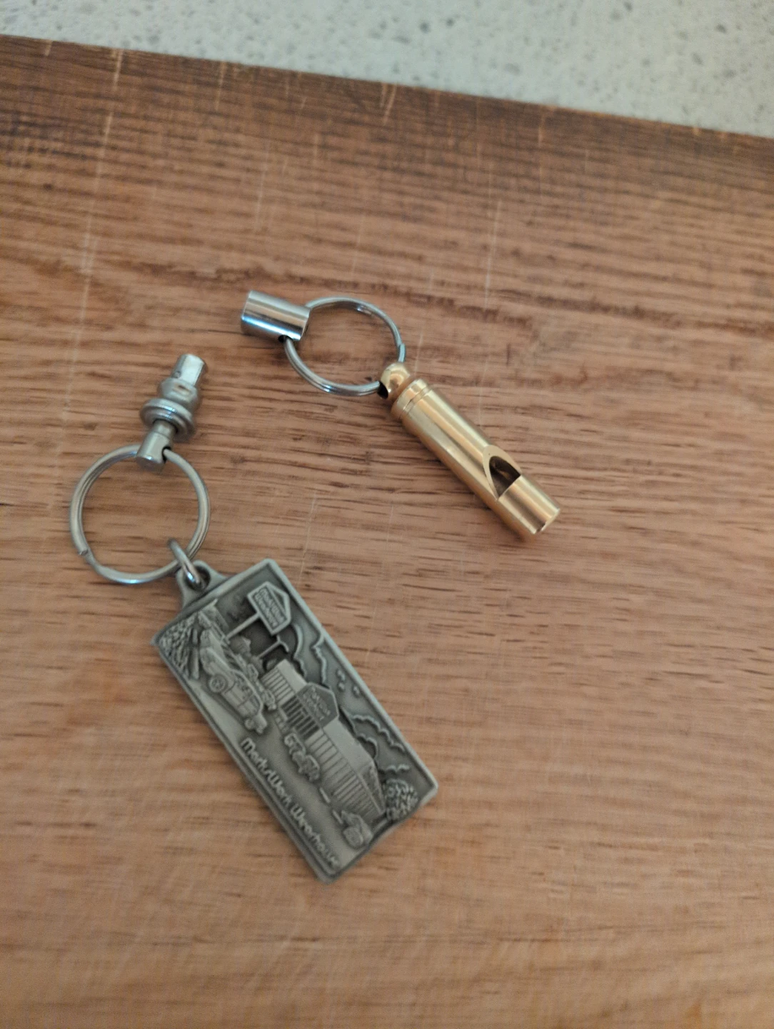 Keychain with Brass Whistle and Medallion - photo 2