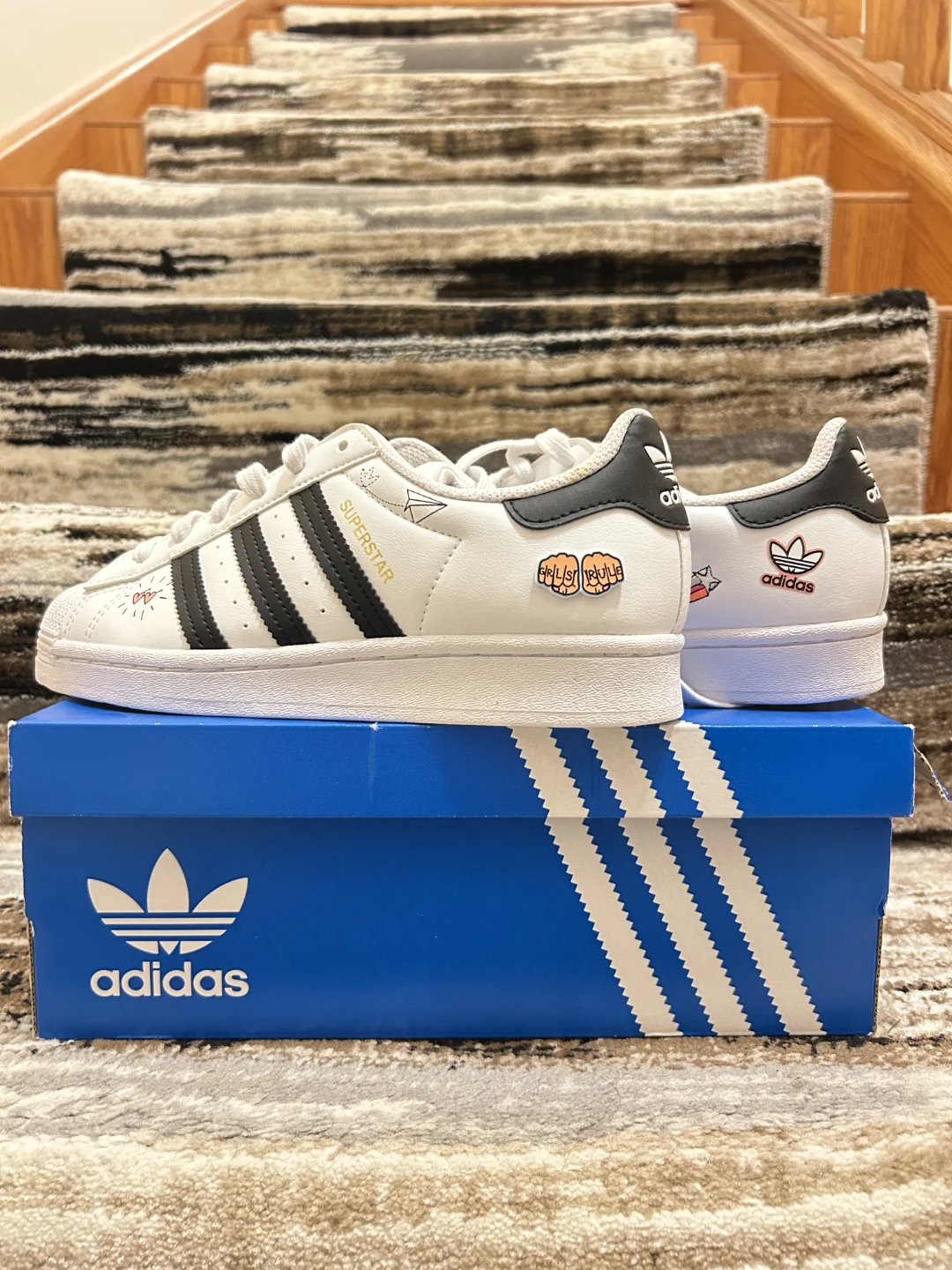 Adidas Superstar J Kids Shoes White Black FX5202 Size 4.5 US - photo 2