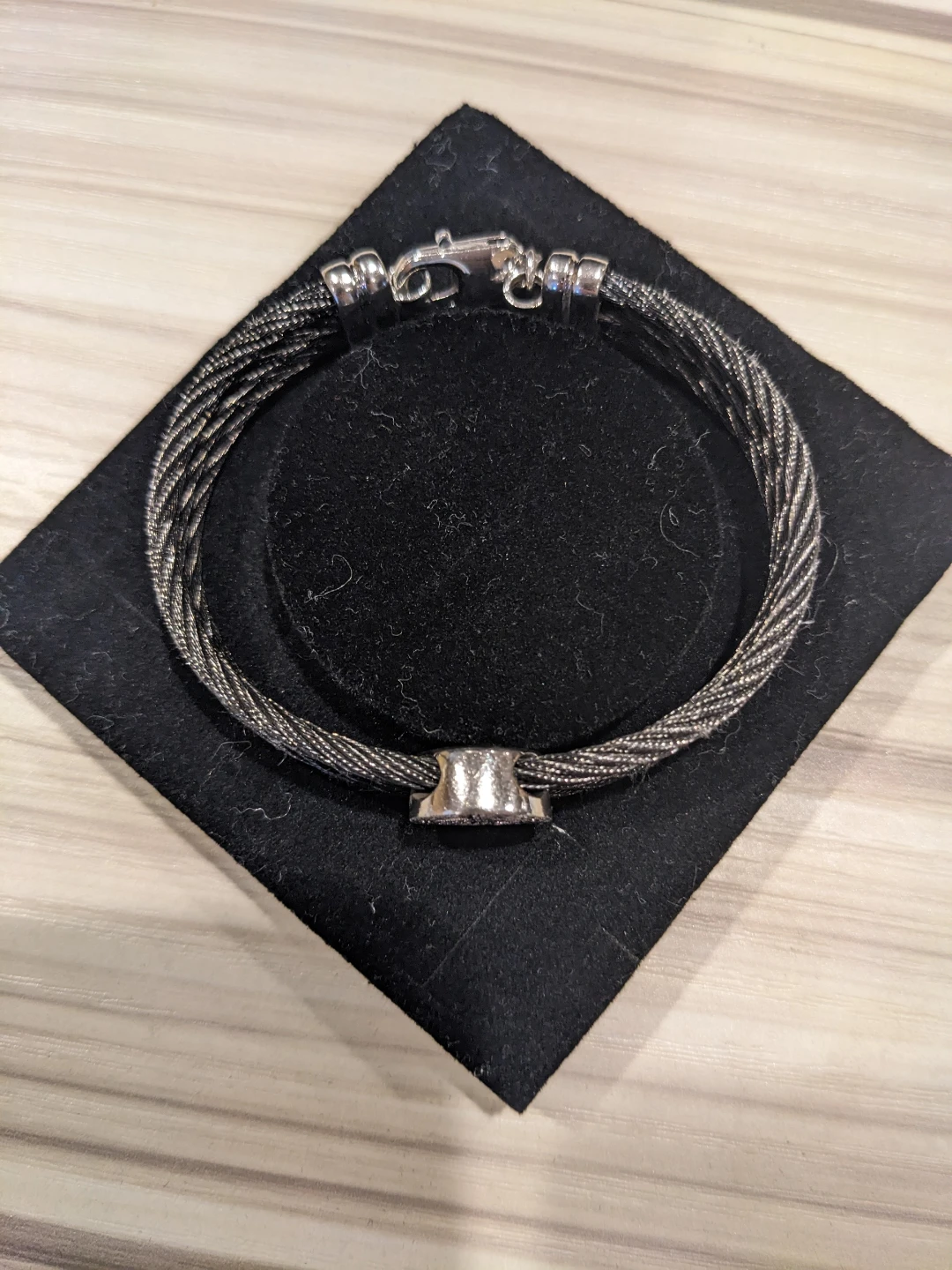 Sterling Silver and Cable Wire Peace Sign Bracelet - photo 3