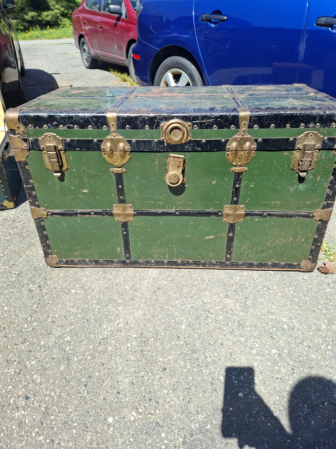 Vintage Green Steamer Trunk