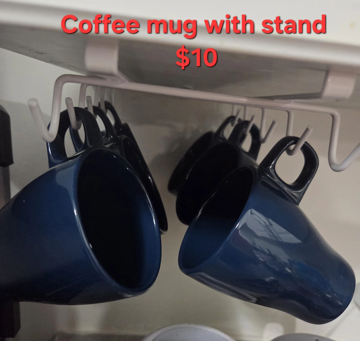 Blue Coffee Mugs with Stand