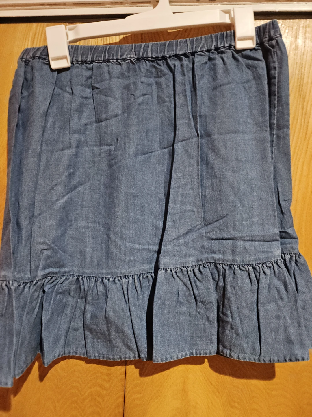 Michael Kors Women's Blue Denim Ruffle Skirt Size M