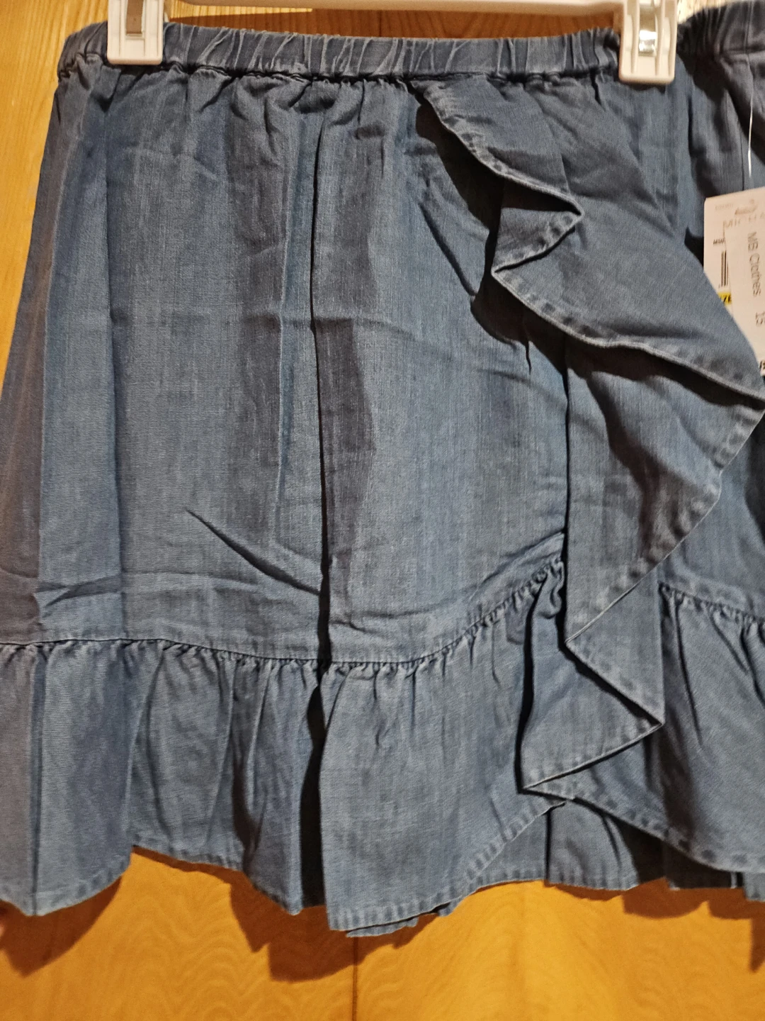 Michael Kors Women's Blue Denim Ruffle Skirt Size M - photo 4
