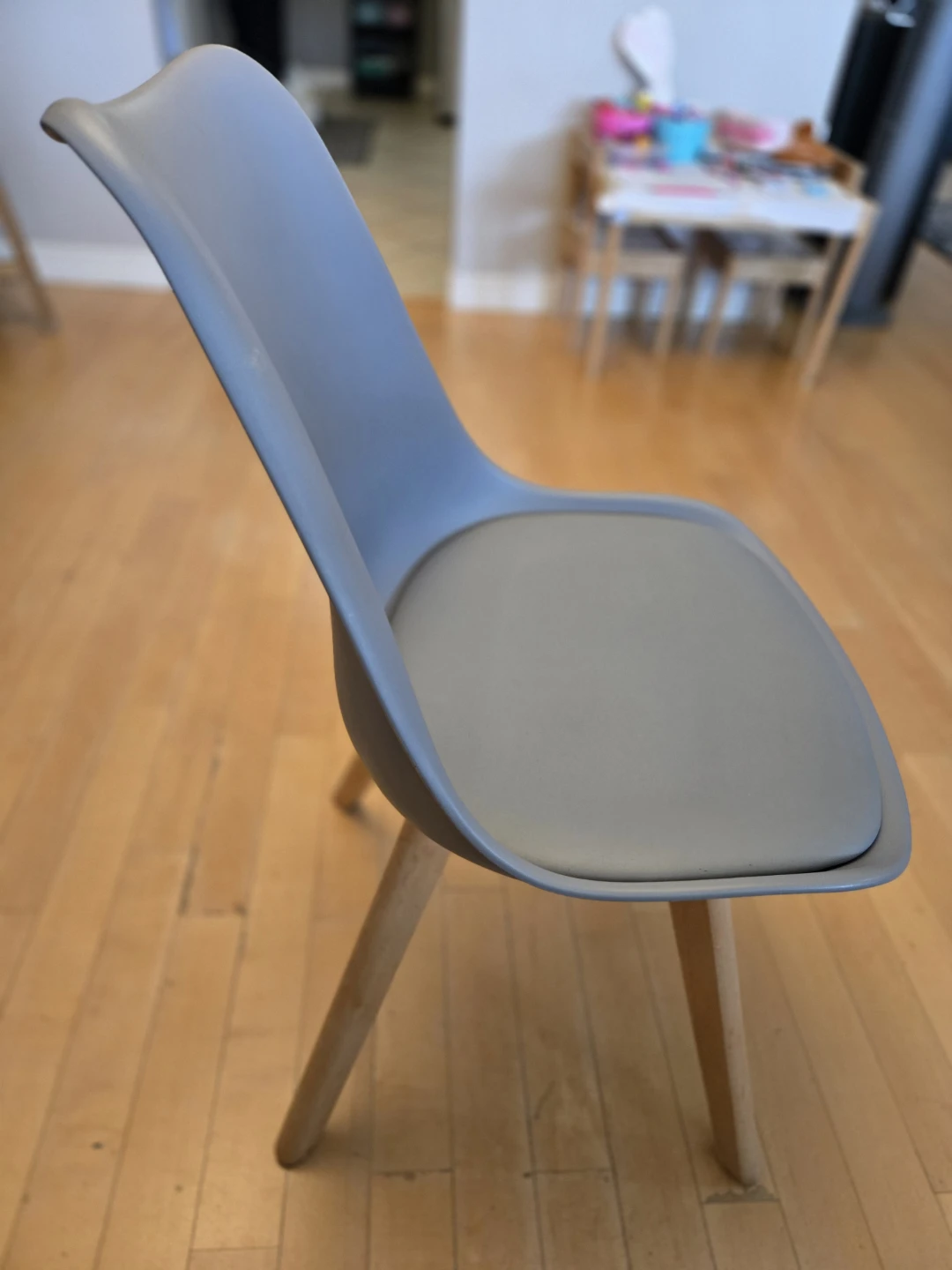 Grey Dining Chair with Padded Seat - photo 3